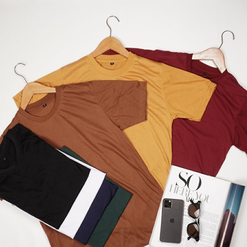 [ LANGSUNG DARI PABRIK ] Kaos polos PE / Round Neck / Unisex / Tangan Pendek / Baju Pria / COD !! on