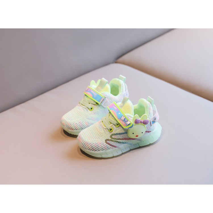 plazababyku BUNNY VEVEY Sepatu Sneakers Breathable Dengan Lampu LED