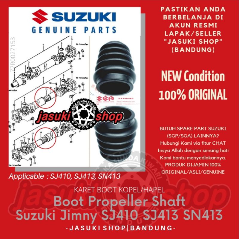 Karet Boot Propeller Shaft As Kopel Hapel Suzuki Jimny Katana Caribian Samurai SJ410 SJ413 New Jimny