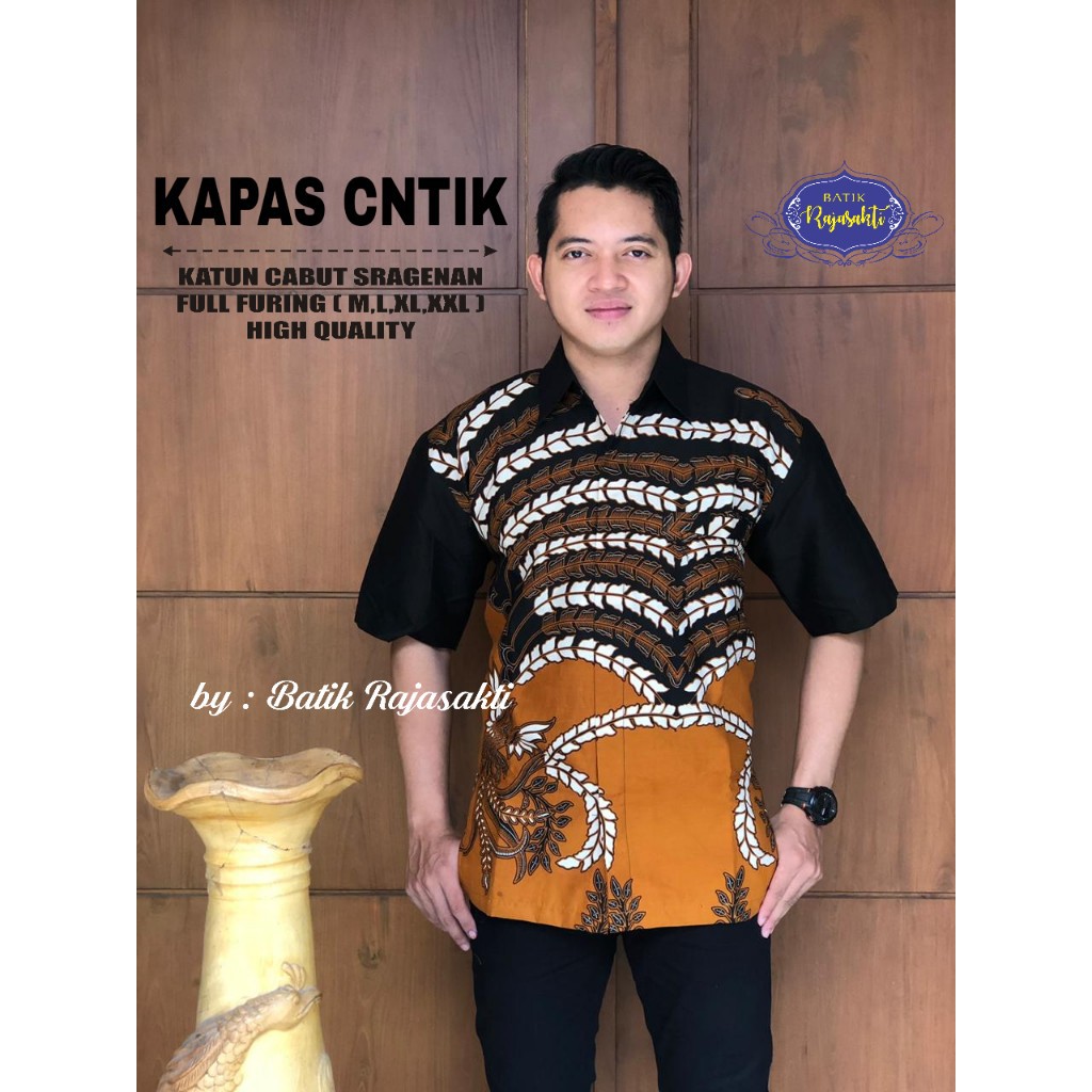 KAPAS CANTIK RAJASAKTI KEMEJA BATIK SOLO PRIA LENGAN PENDEK LAPIS FURING ATASAN BATIK PREMIUM MODERN KATUN HALUS BAHUWIRYA  BANAMITRA BANAMITRA PUTIH BANGSAWAN BAYU PUTRA BERLIAN BIRU BHARATAYUDA BIMASENA BIRENDRA BIRU INDAH BRAHMAKERTA BRAHMAKERTA MERAH