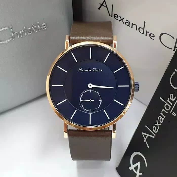 JAM TANGAN PRIA WANITA    JAM TANGAN ALEXANDRE CHRISTIE AC8484 / AC 8484 BLUE ROSEGOLD MAN