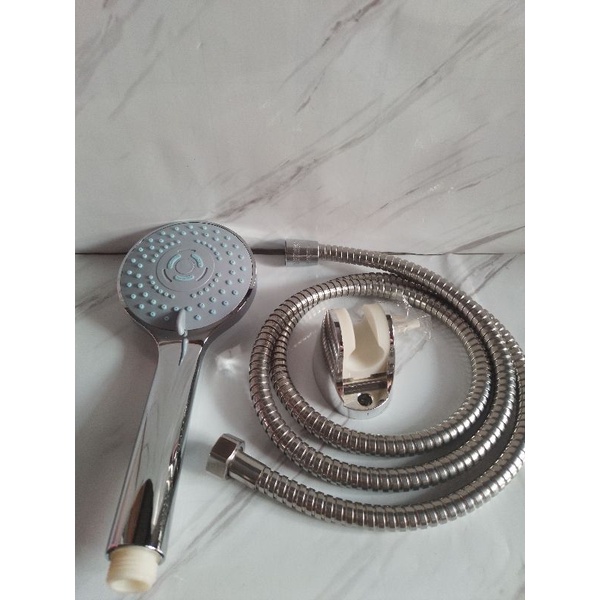 Selang hand shower besar selang stainless lengkap kepala shower