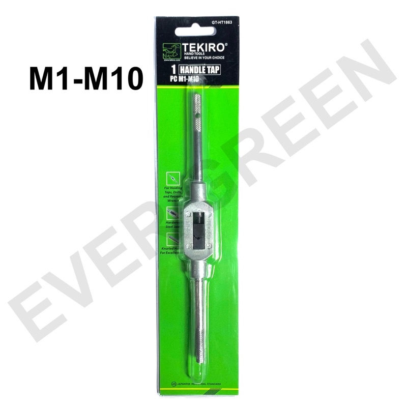 Handle Tap and Dies Set Tekiro Gagang Snai Tap Die Stang Tap Set Handle Tap M1 - M10 Japan