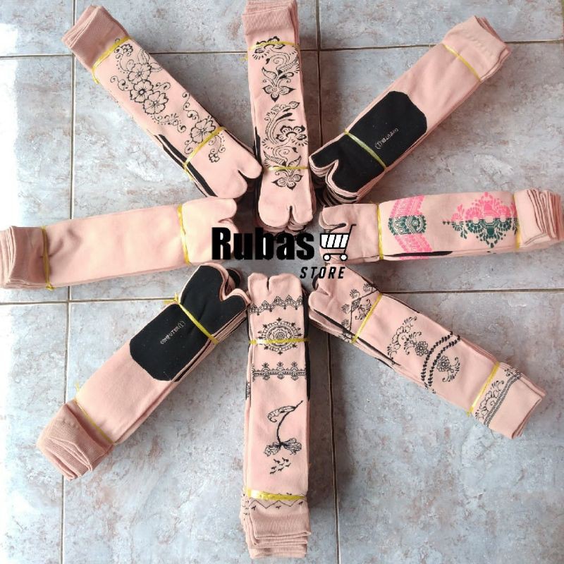 Grosir ( 12 pasang ) kaos kaki jempol muslimah wanita dewasa bahan nilon lembut non kemas termurah-6