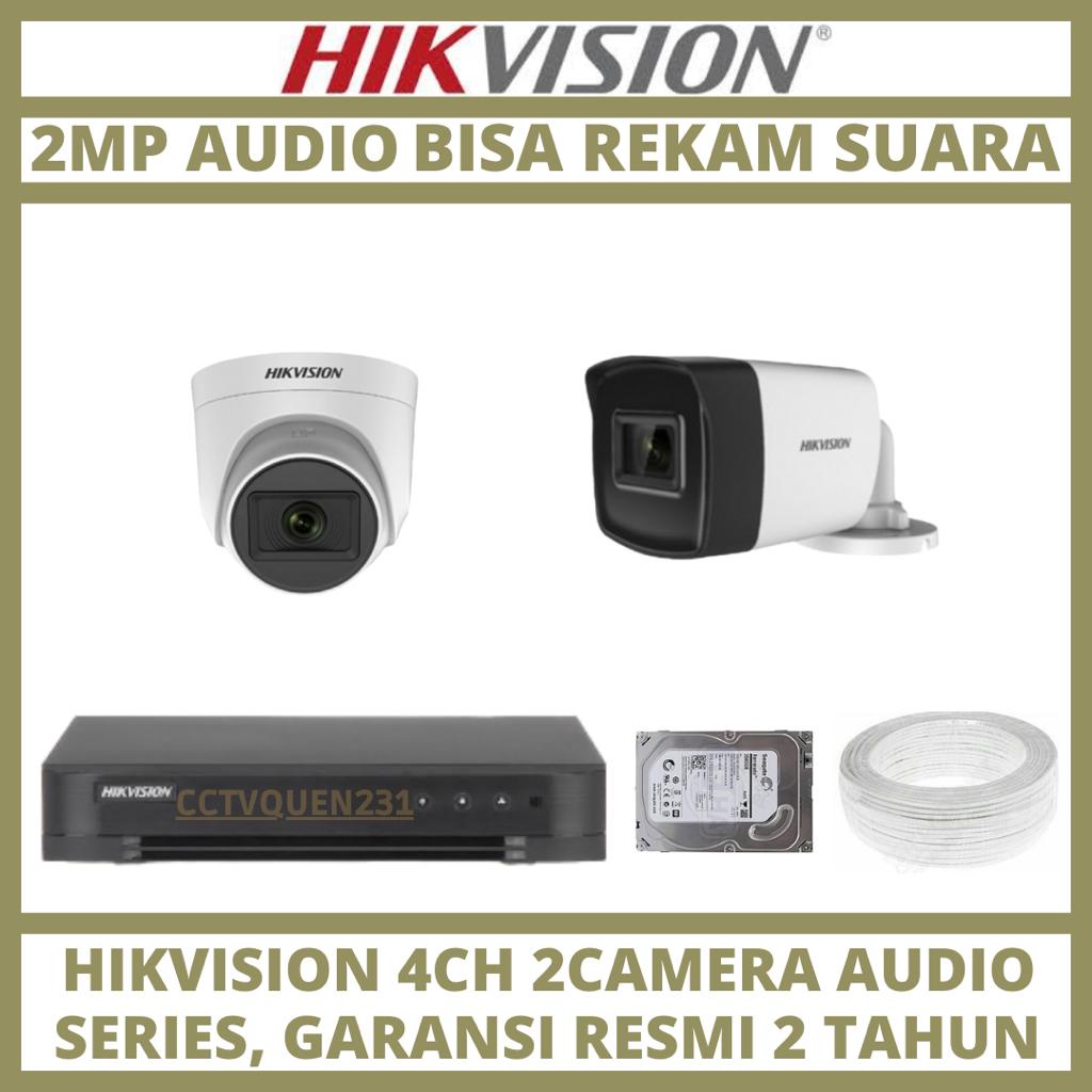 PAKET CCTV HIKVISION 2MP 4 CHANNEL 2 CAMERA TURBO HD KAMERA CCTV