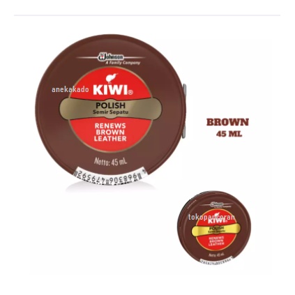 KIWI SHOE POLISH SEMIR SEPATU 45 ML Asli Warna Coklat/Brown