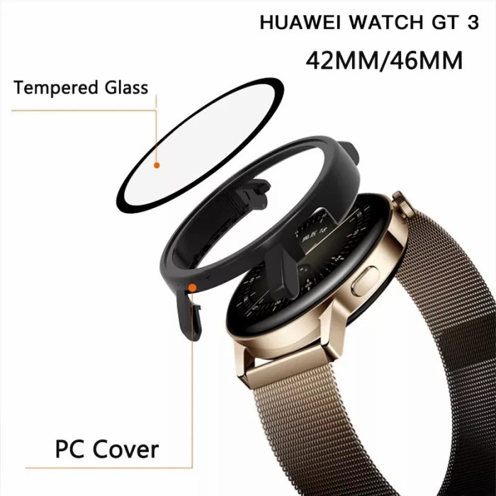 Bumper Case Cover Tempered Glass for Huawei Watch GT 3 46MM