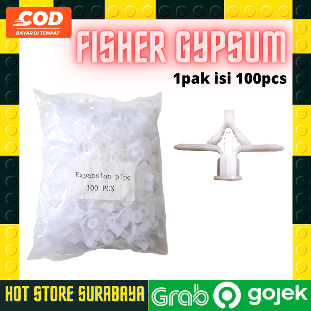 Pengunci skrup sekrup untuk permukaan gypsum viserr Gipsum Gypsum Butterfly Anchor Nylon isi 100pcs / Nylon Toggle (F639P) Butterfly ORIGINAL