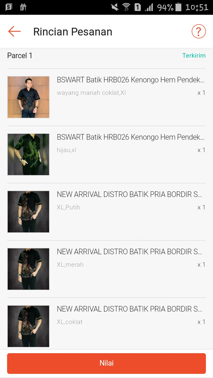 Bswart Batik Hrb026 Kenongo Hem Pendek Padi Pekalongan M L Xl Batik Pria Murah Modern Grosir
