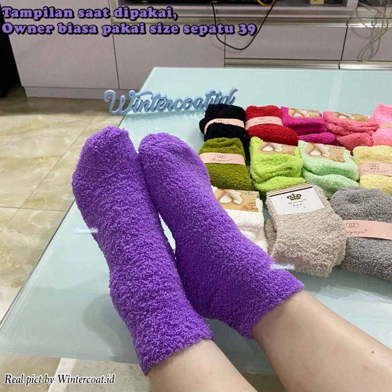 Kaos kaki wool wanita winter socks woman sarung musim dingin hangat candy wol import gunung