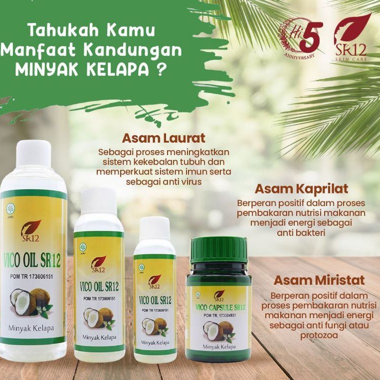SR12 VICO / VCO Virgin Coconut Oil SR12 Herbal / Minyak Kelapa Murni untuk Kecantikan dan Kesehatan Tubuh, Rambut dan Kulit