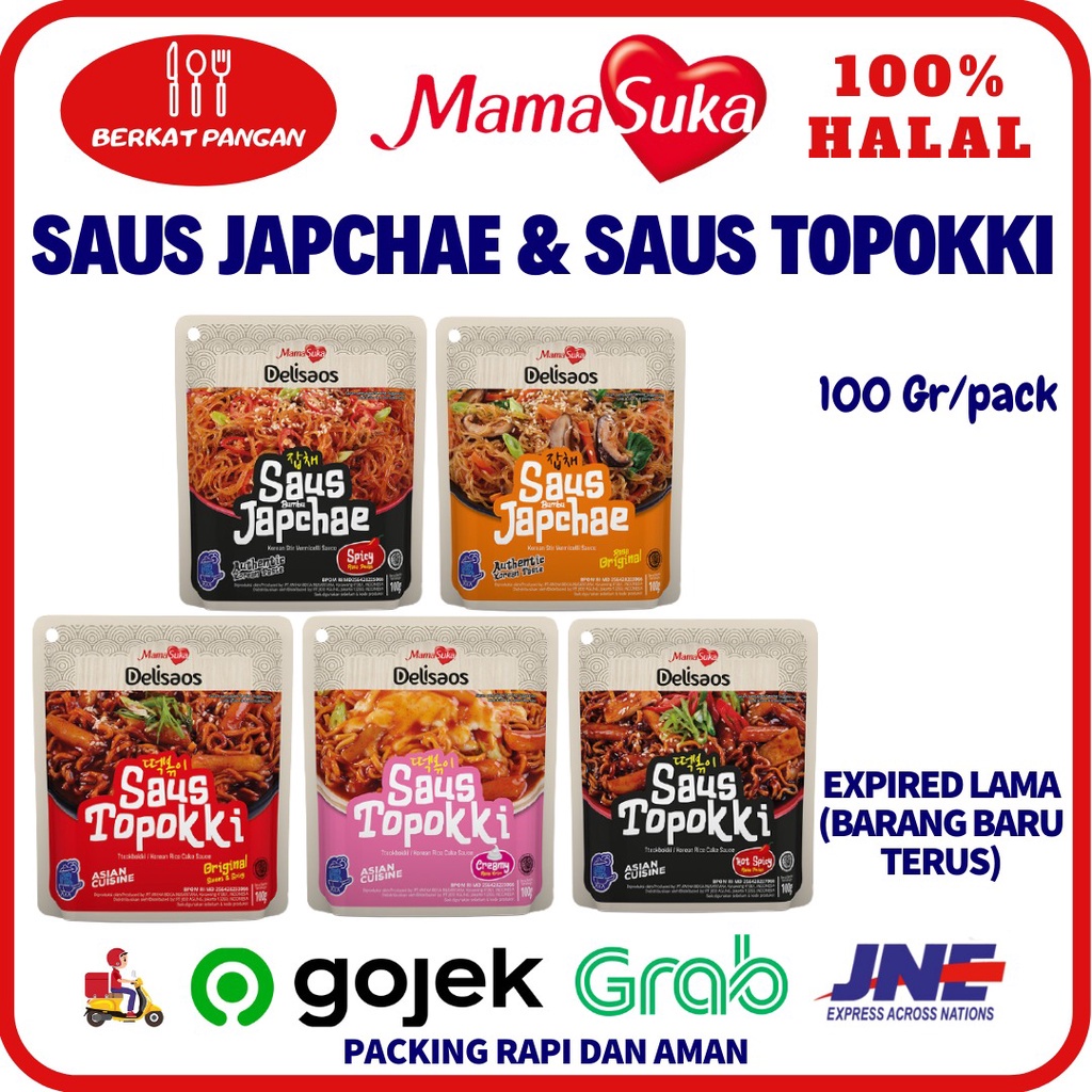 MamaSuka Delisaos Saus Topokki Tteokbokki &amp; Saus Japchae 100 gr