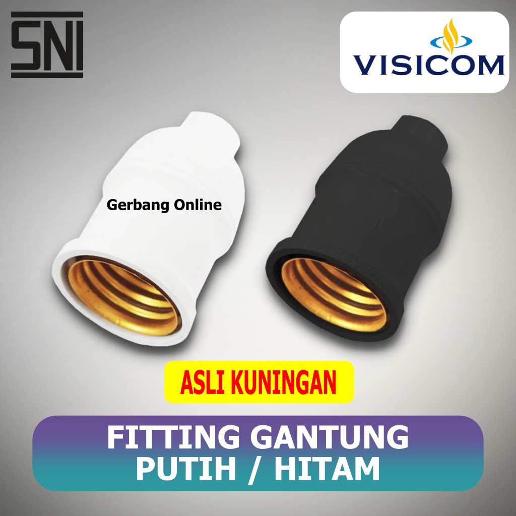 Fitting Lampu Gantung E27 VISICOM Fiting Gantung E 27 HITAM PUTIH