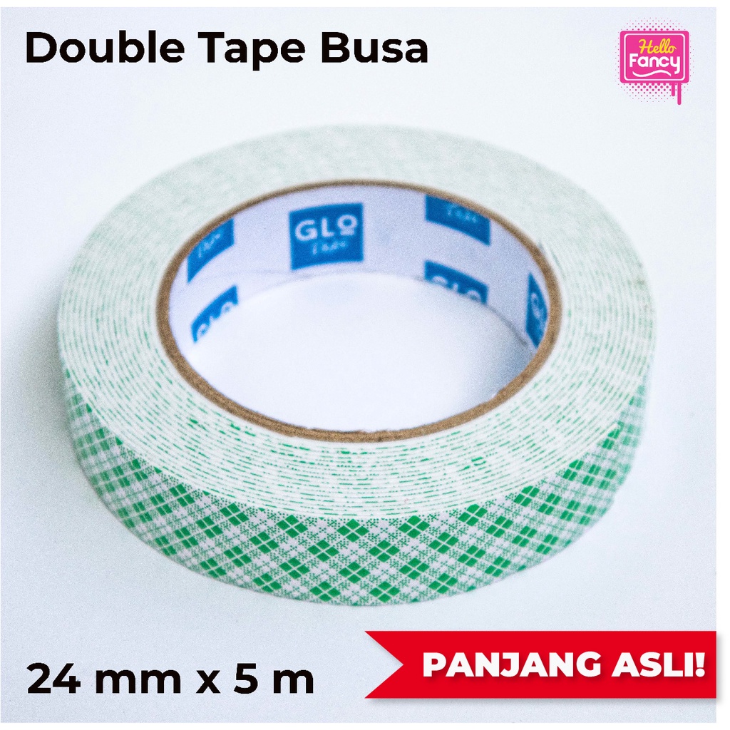

Double Tape Busa GLOTAPE 1" 24mmx5meter Batik / Isolasi Foam F-FB2405