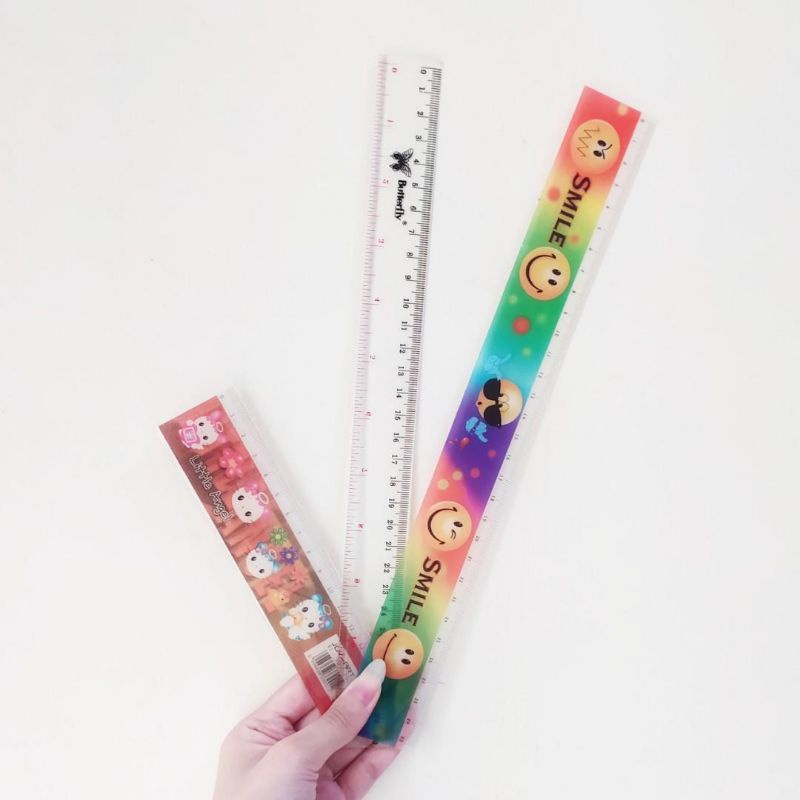 

Penggaris panjang 30cm butterfly smile penggaris pendek 15cm kartun
