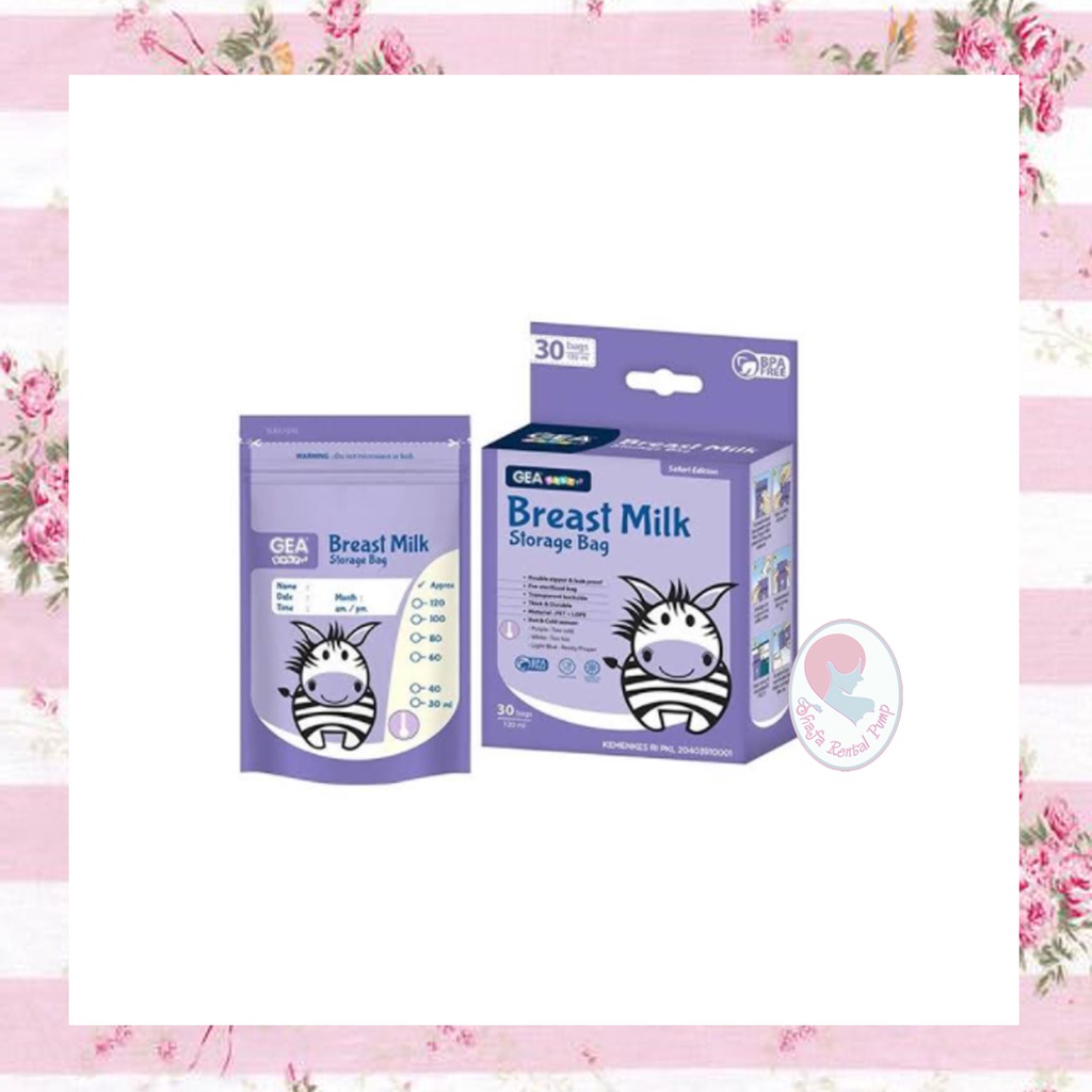 Kantong asi Gea Baby 120ml BLUE Plastik Breastmilk storage bags 30 pcs