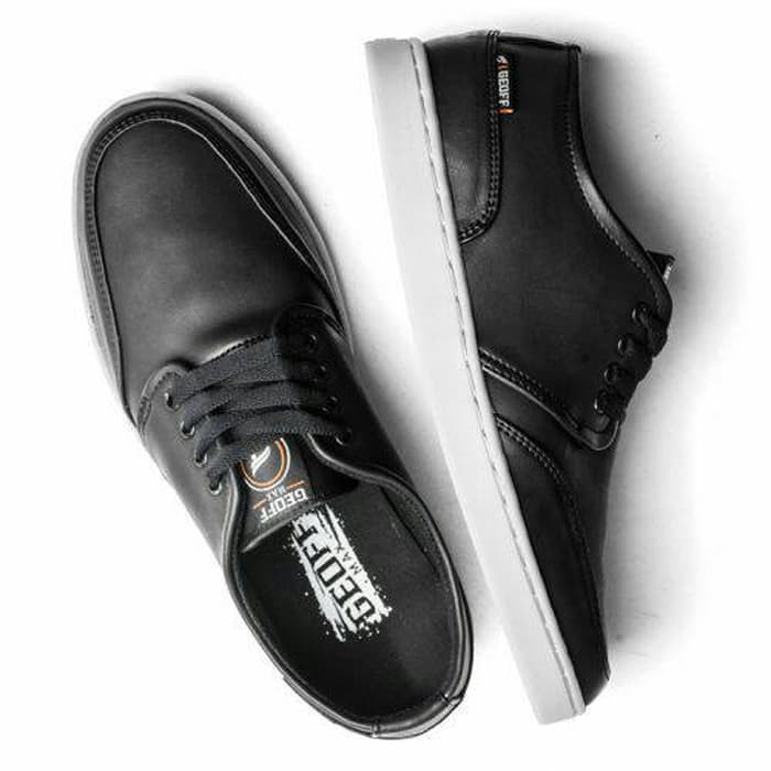 Sepatu GEOFF MAX ( Authentic Leather Black White ) Original