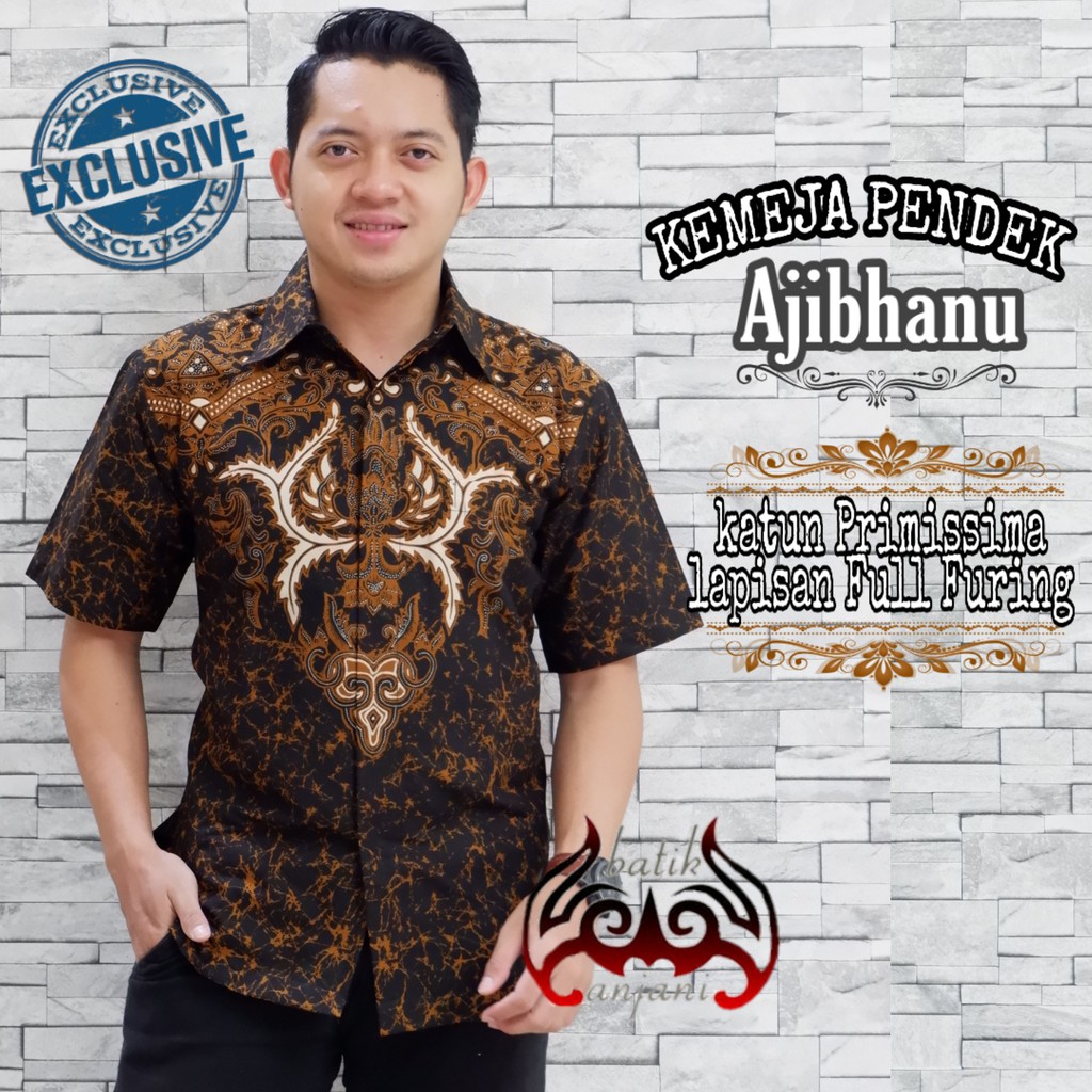 AJIBHANU Kemeja Batik Pria Full Furing Katun Primisima