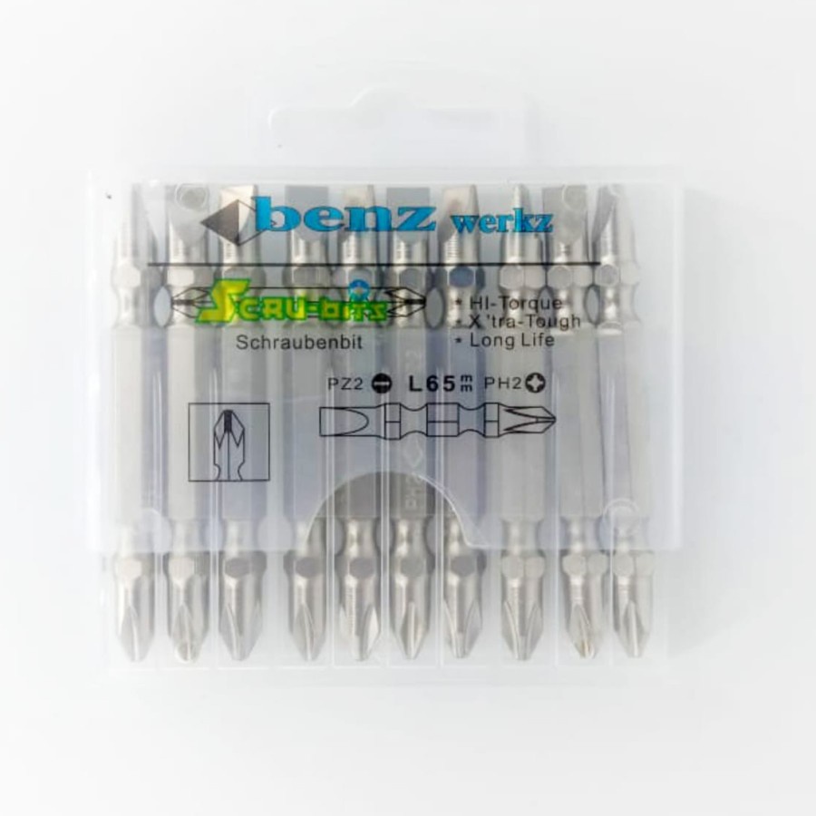 Mata Obeng Angin Magnet PH2 x PZ2 x 65mm (+-) Screwdriver Bits by BENZ SATUAN