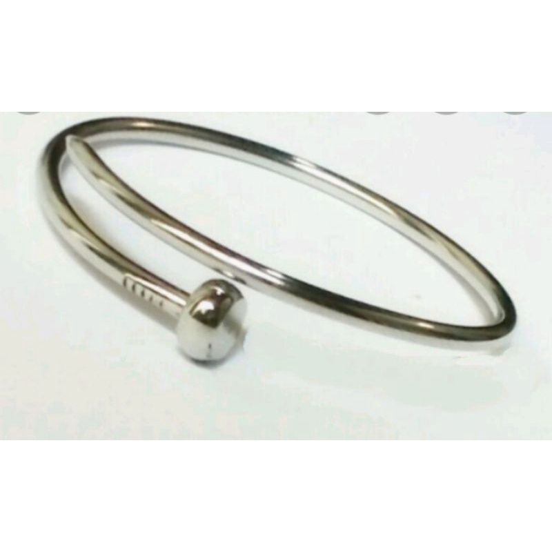 GELANG MONEL TITANIUM PRIA WANITA STAINLEES STELL BAJA PUTIH TERLARIS