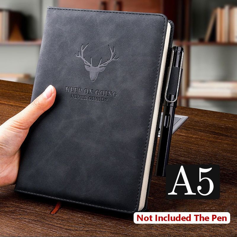 BUKU AGENDA HARD COVER NOTEBOOK DIARY BOOK CATATAN JURNAL A5 FULL BLACK