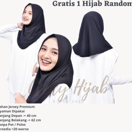[SKU : EBKON] Hijab Sport Polos Instan Tanpa Pet Olahraga Jersey
