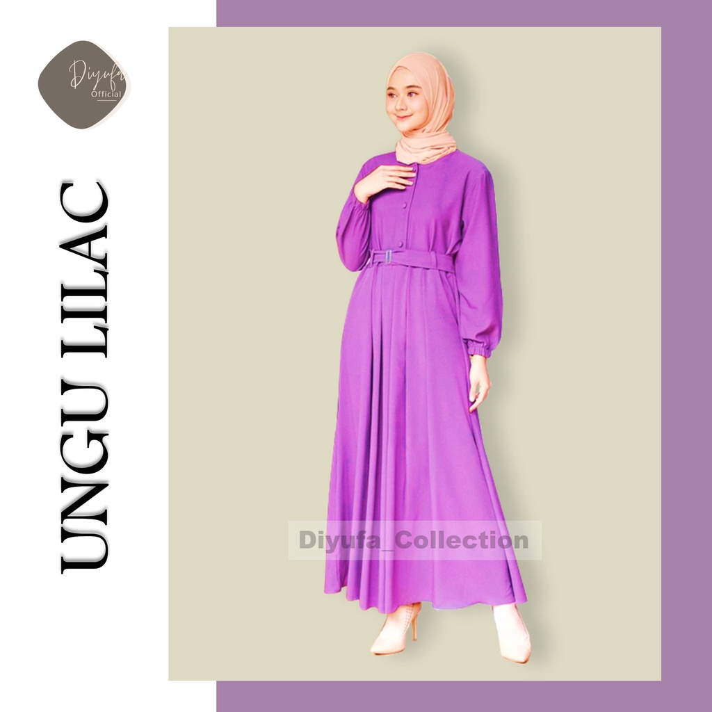 Baju Gamis Wanita Cewek Remaja Terbaru kekinian Alsize / Jumbo Kancing Dada Dress Moscrepe Busui-UNGU LILAC