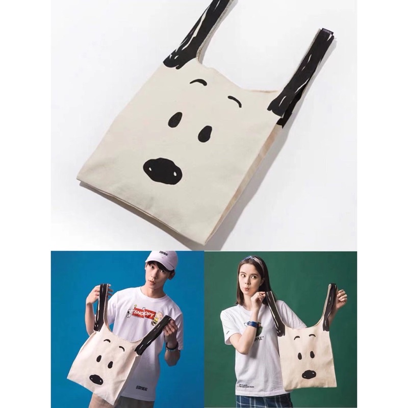 tas bahu kanvas snoopy