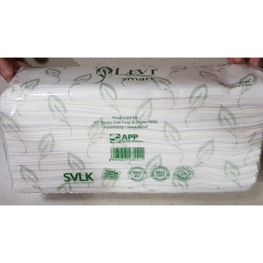 RC TISSUE LIVI SMART TOWEL MULTIFOLD/TISSUE MINYAK 150 SHEETS