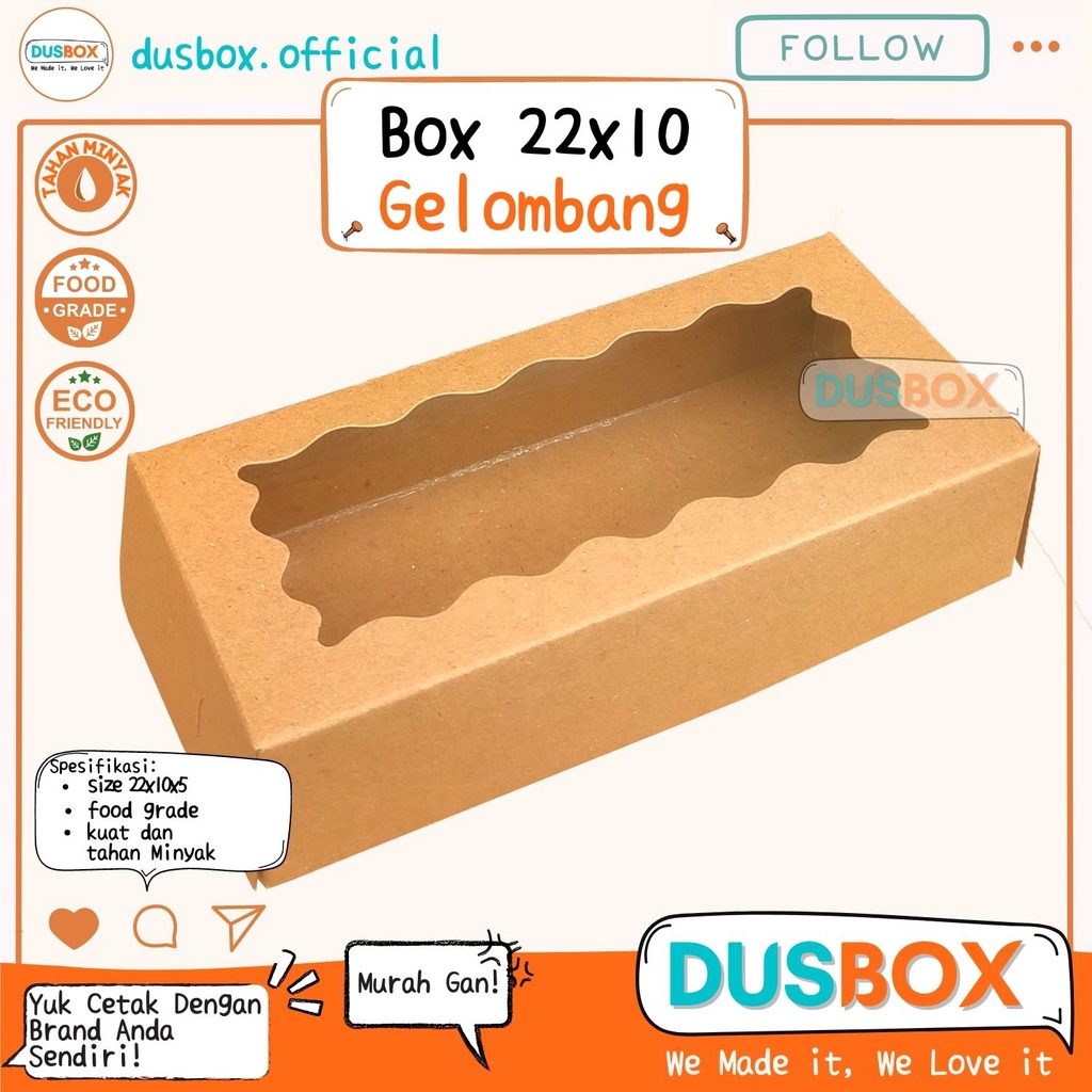 

Box Brownies 22x10x5 / Kemasan Brownies / Dus Brownies / Box kue / Dus Brownis / Box Brownis Jendela Kotak / Dus Kue