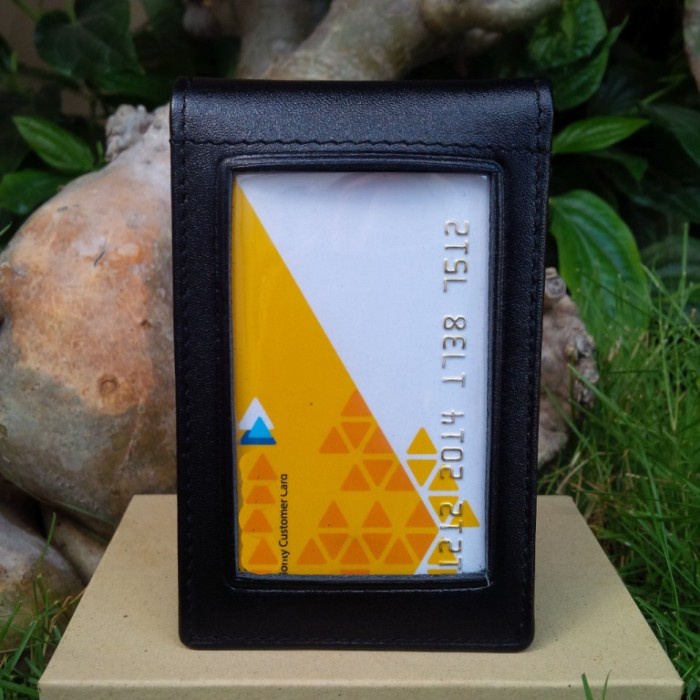

READY Tempat Id card / Dompet Id Card Holder bahan kulit sapi asli hitam BERKUALITAS
