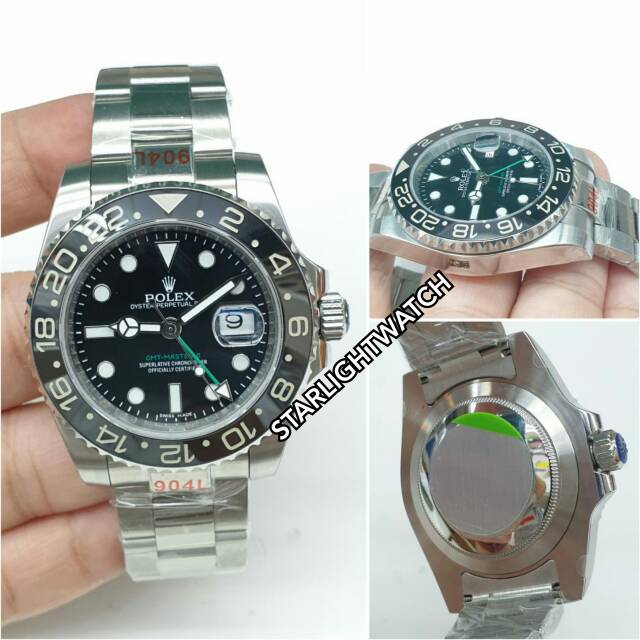 JAM TANGAN PRIA ROLEX GMT AUTOMATIC MESIN SWISS ORIGINAL