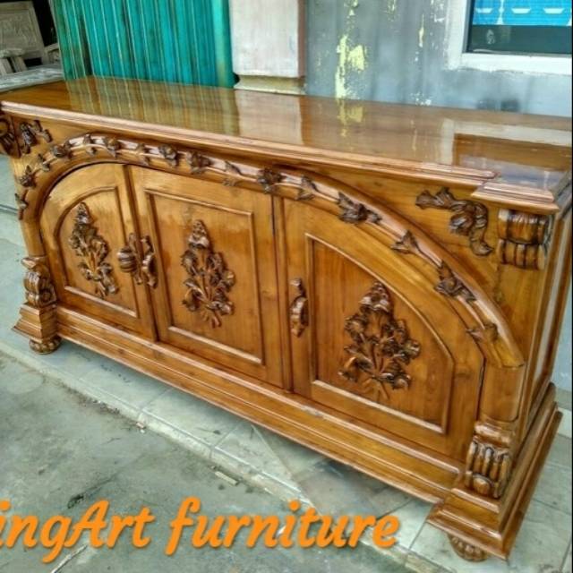 Bufet kayu jati ukir jepara