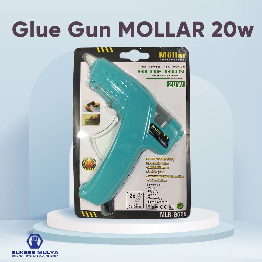 MOLLAR Glue Gun 20 Watt Tosca/Pink Alat Lem Bakar Lem Tembak