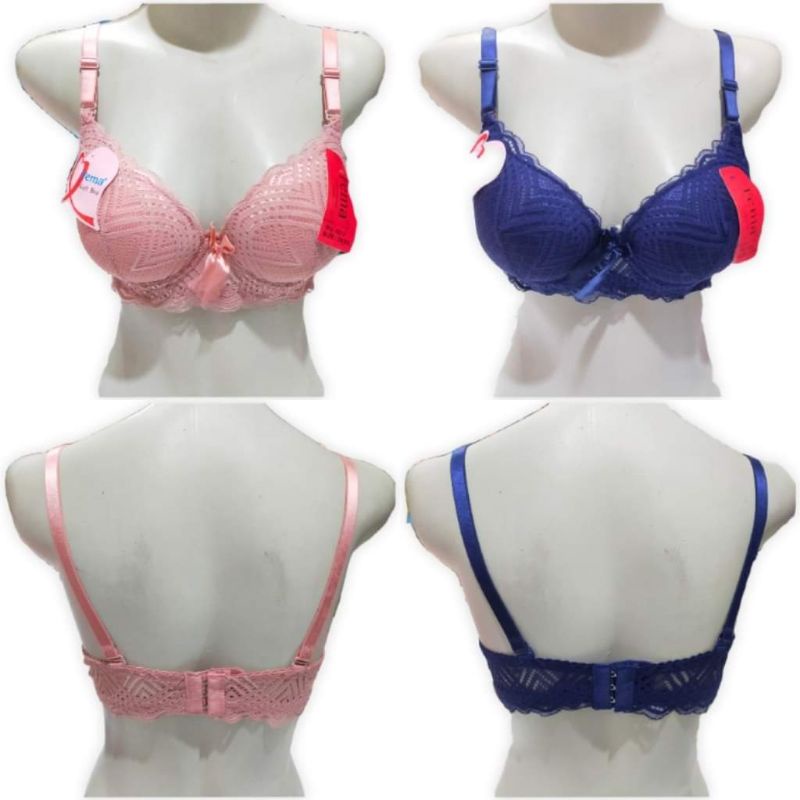 bra wanita fema full brukat cup sedang pengait 3 - bh cewek busa sedang berkawat
