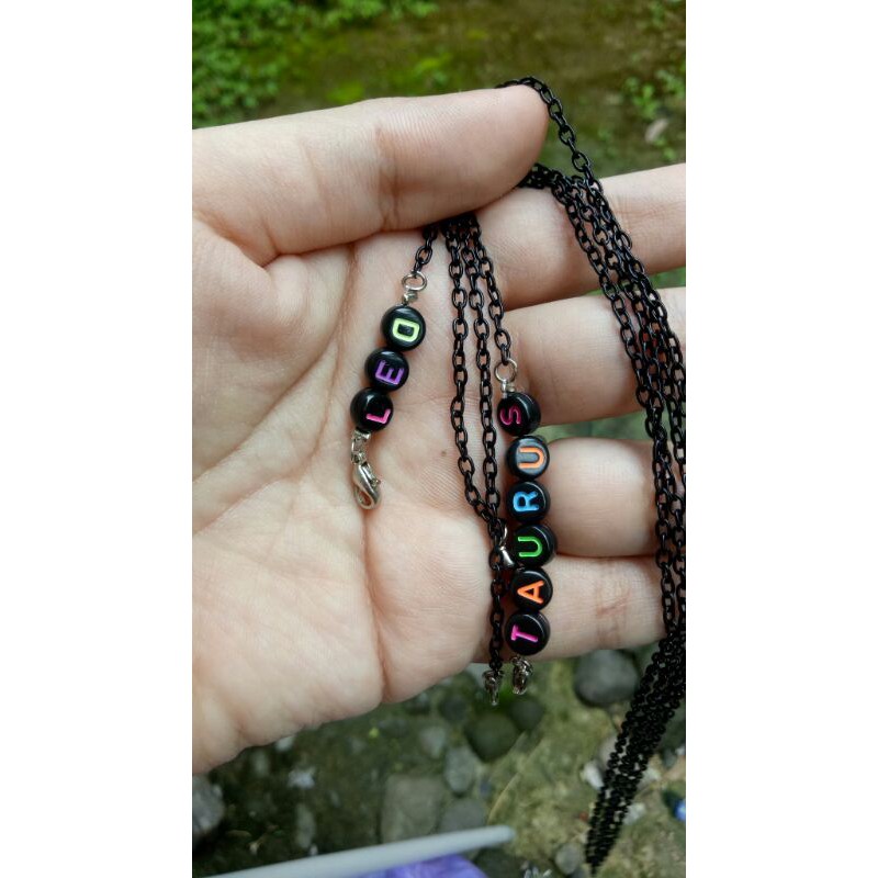 STRAP MASKER / KALUNG MASKER / TALI MASKER RANTAI HITAM