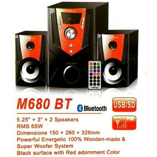 Speaker aktif ADVANCE M680 BT / Advance M680BT Bluetooth Bass Treble Bonus Remote