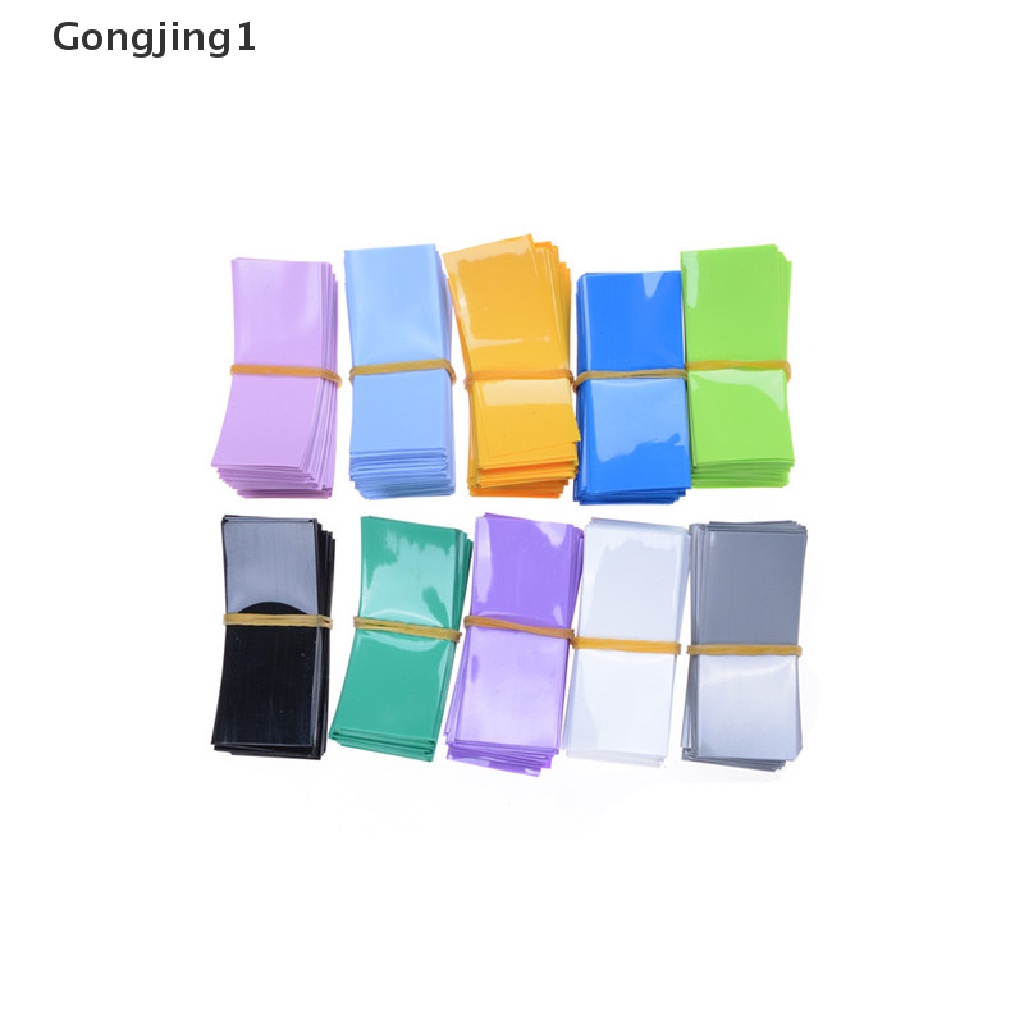 Gongjing1 100pcs Tabung Pembungkus Baterai 18650 Bahan PVC