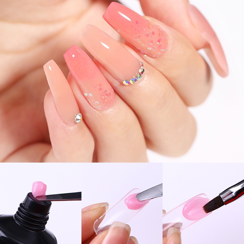 100pcs Cetakan kuku Nail Art fake nails Tips Bahan Akrilik dengan Cetakan Bentuk Klip Transparan Natural