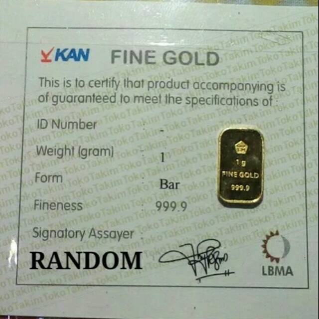 Logam Mulia Emas Antam Berat 1 gram BERSERTIFIKAT