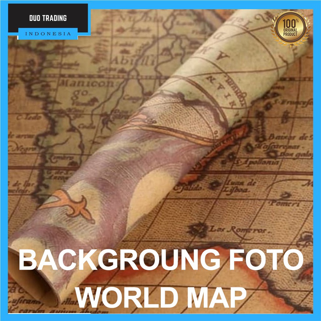 

Alas Foto Kertas Koran Peta World Map Vintage Retro Properti Foto
