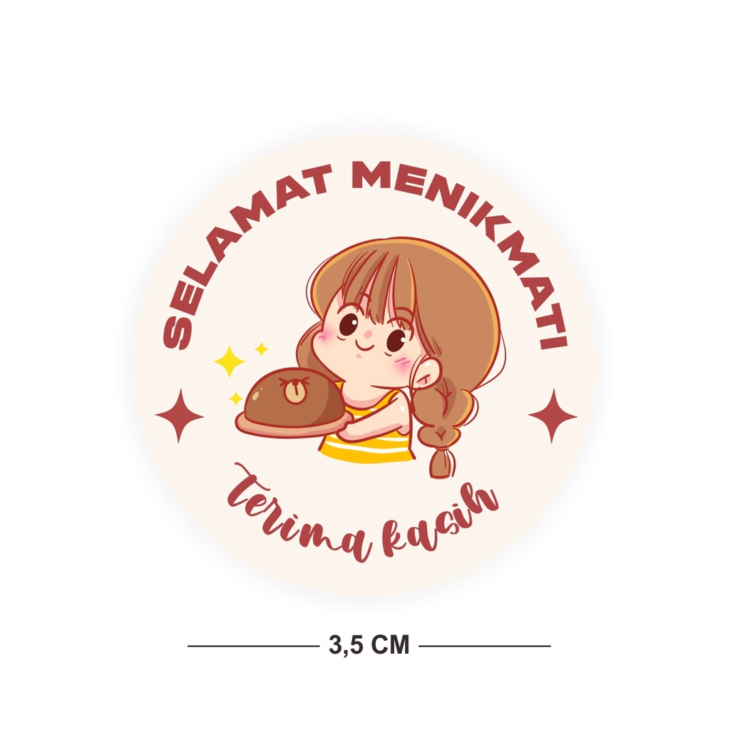 

60Pcs Stiker Selamat Menikmati Label Untuk Food atau Makanan Bisa COD TK35