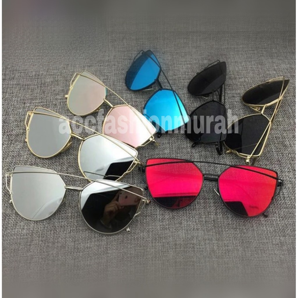 Kacamata Fashion Unisex Style Korea Kacamata Hitam EG03 Frame Metal Kecil Gaya Vintage untuk Wanita