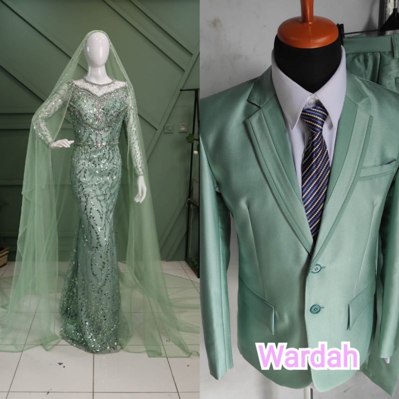 GAUN PENGANTIN COUPLE SLIM MEWAH BEREKOR //GAUN COUPLE TERMURAH 2021//BESKAP//GAUN