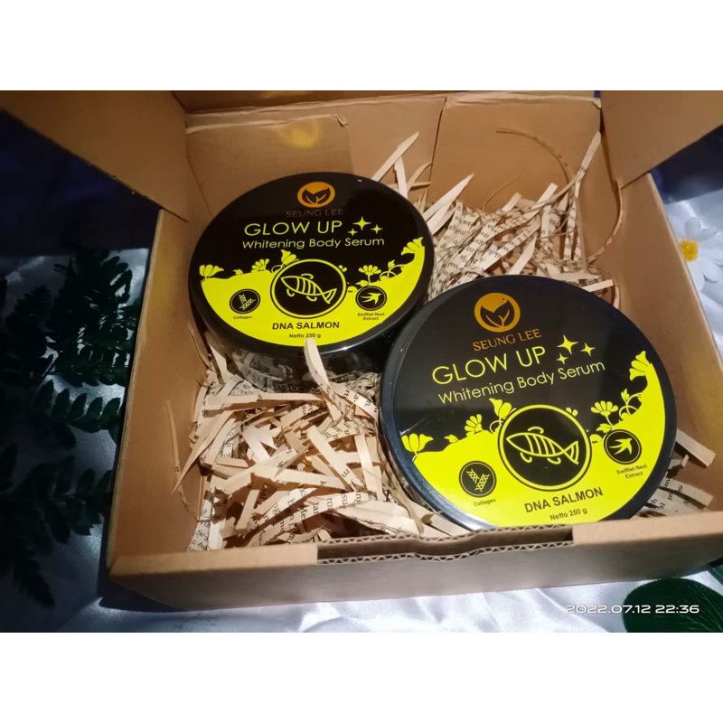 (Paket Usaha) [ BISA COD ] SEUNG LEE ECER GLOW UP BODY SERUM & FACE DNA SALMON WAJAH DAN BADAN ORI O