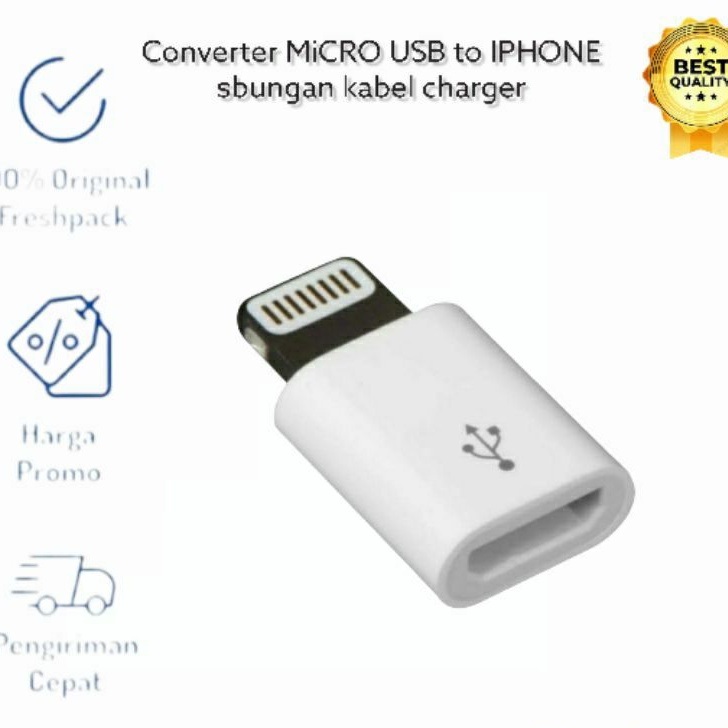 converter charger microUsb to lightning /sambungan micro usb to Iphone