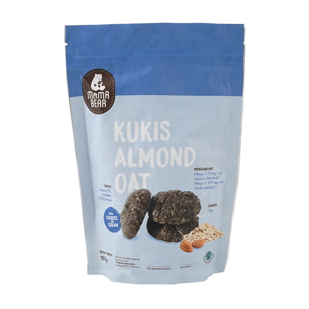 MamaBear Kukis Almond Oat Cookies and Cream Pelancar Asi Booster 150g