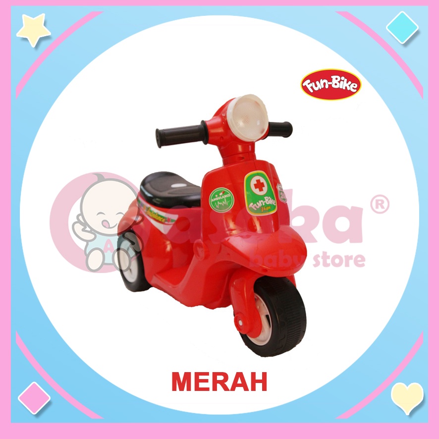 Funbike Vespa Musik Sepeda Anak SNI Mainan Ride On Anak ASOKA