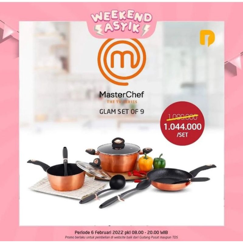 ORIGINAL Master Chef Cookware Glam set of 9 / Panci Set / Panci Sultan / alat masak set/ Panci Orang