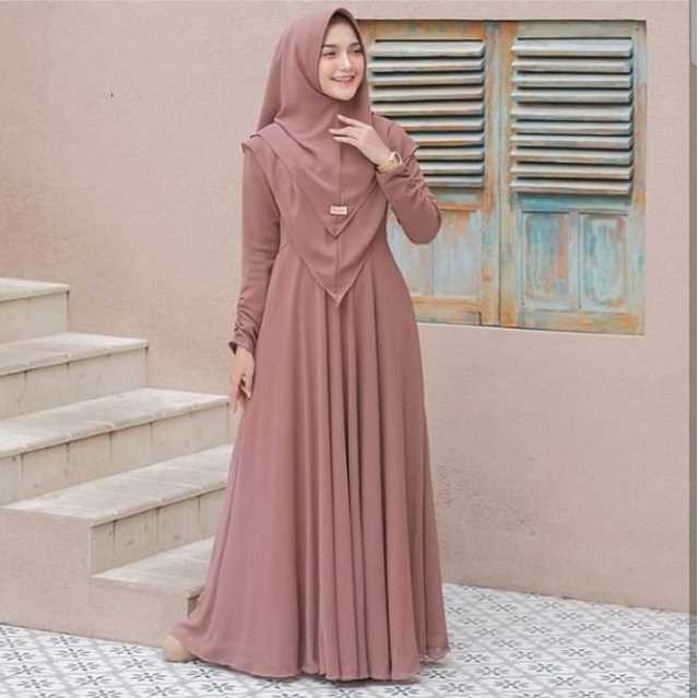 Bisa Cod Baju Gamis Fashion Muslim Wanita Adora Fashion Mc 723 Coklat Original Brand Premium Shopee Indonesia